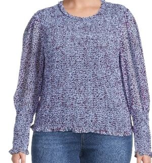 Smocked Animal Print Longsleeve Top Size 3X